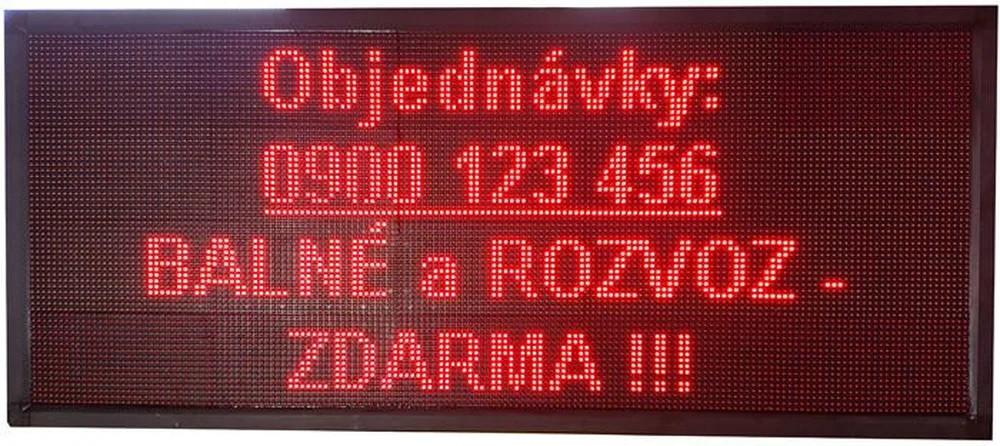 PROGRAMOVATEĽNÁ SVETELNÁ REKLAMA LED PANEL DISPLEJ 168x72cm